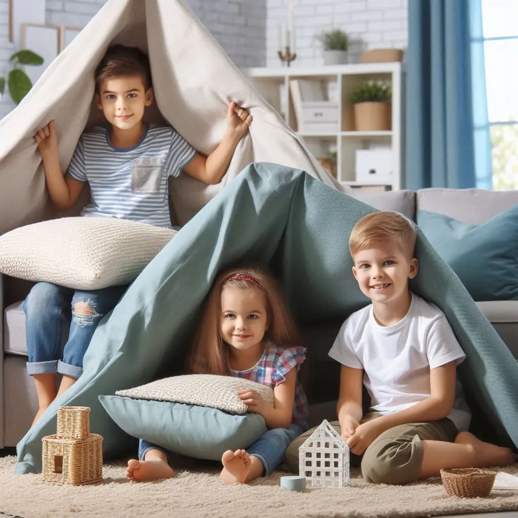 Kids play fort