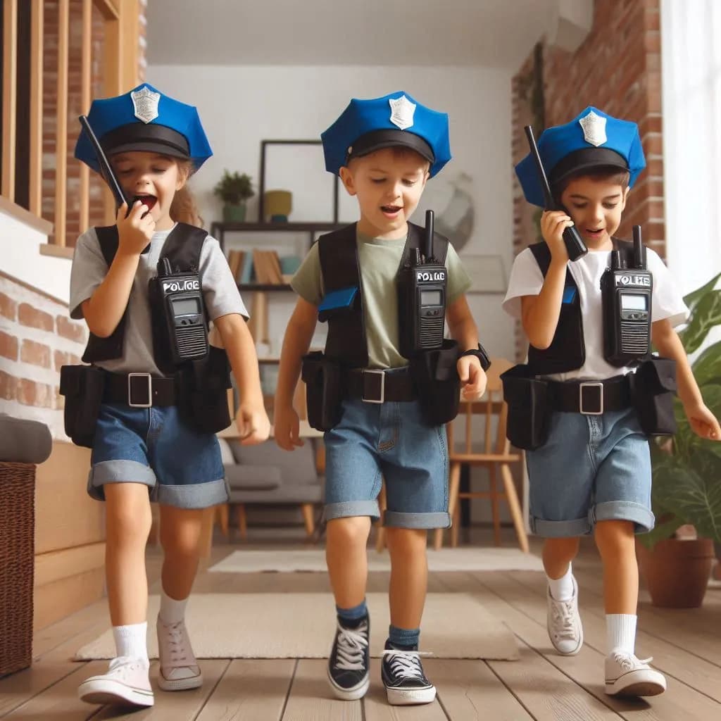 Kids play police detectives