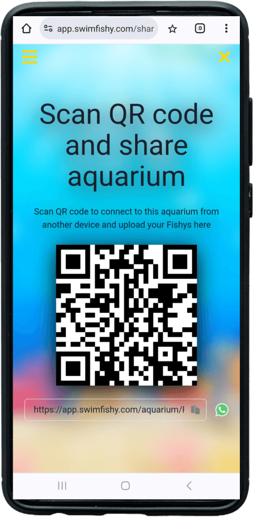 Fishy app share menu option screenshot