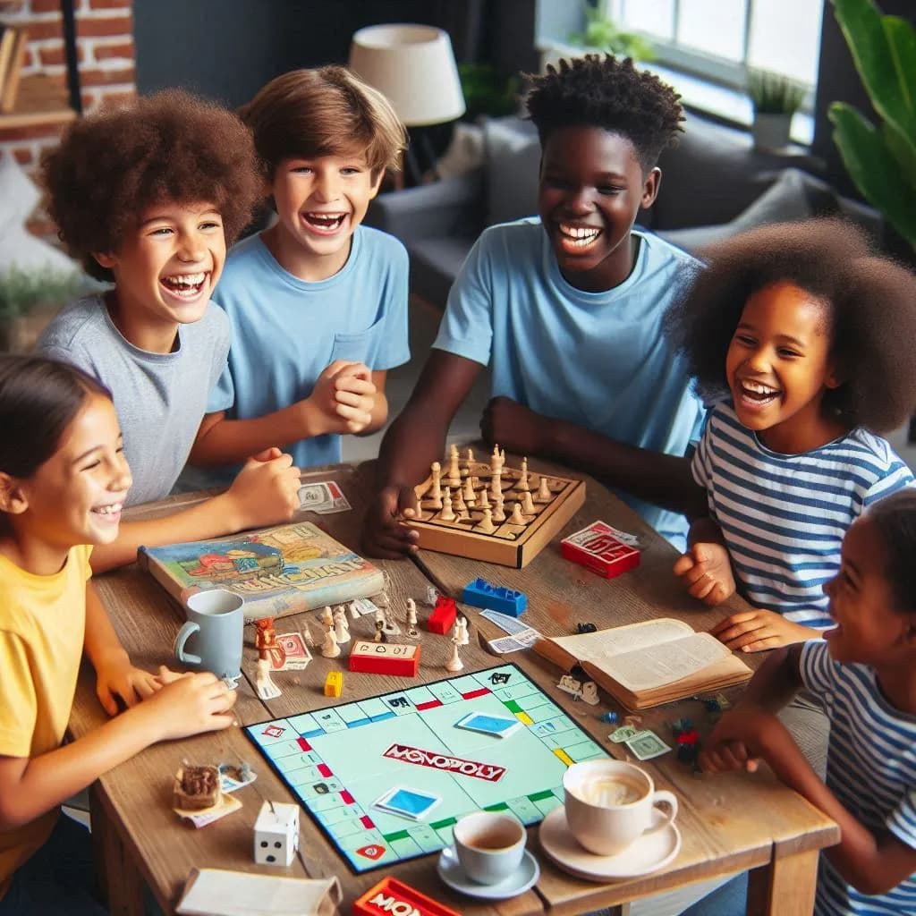 kids play board games