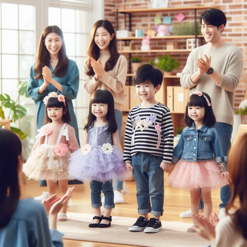 Kids play fashion show